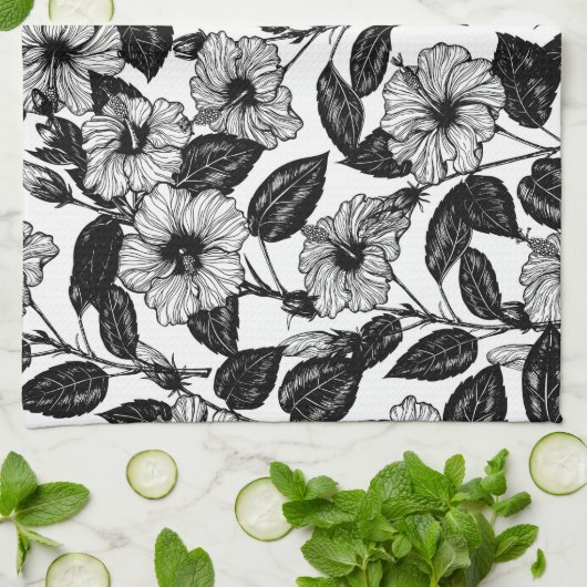 Hibiskus Geschirrtuch (Gefaltet)