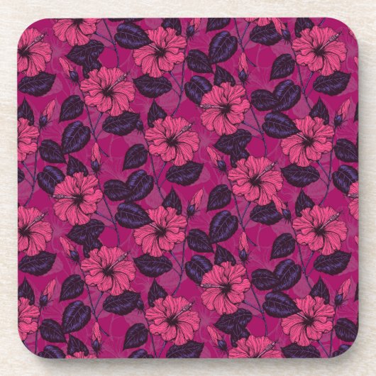 Hibiskus Getränkeuntersetzer (Vorderseite)