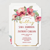 Hibiskus Goldmedaille Einladung (Vorne/Hinten)