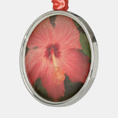 Hibiskus Grunge Silbernes Ornament (Links)