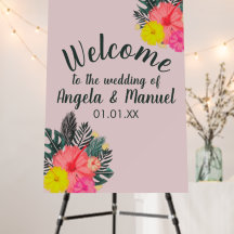 Hibiskus Hand Drawn Floral Summer Wedding
