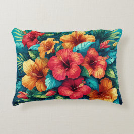 Hibiskus Harmonie: Ein tropisches Tapezierkissen Dekokissen