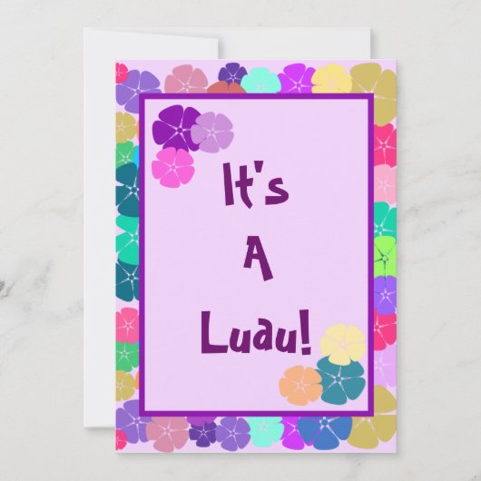 Hibiskus Hawaii-Luau-Party Einladungen (Vorderseite)