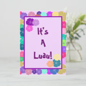 Hibiskus Hawaii-Luau-Party Einladungen (Stehend Vorderseite)