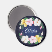 Hibiskus Hawaii-Tropenflora Magnet (Vorderseite/Rückseite)