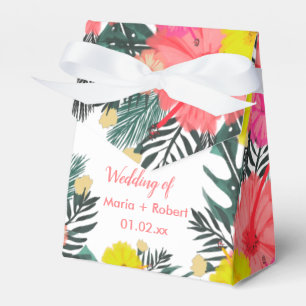 Hibiskus Hawaii Tropical Hand Drawn Bright Wedding Geschenkschachtel