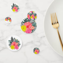 Hibiskus Hawaii Tropical Hand Drawn Bright Wedding