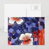 Hibiskus Hawaiian Abstrakt Floral Postkarte (Vorne/Hinten)