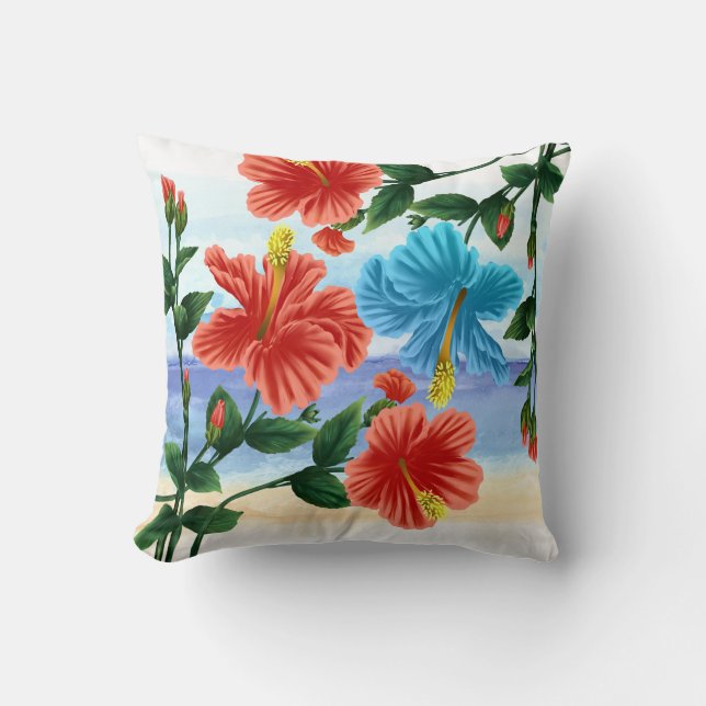 Hibiskus Hawaiian Pillow Kissen (Vorderseite)