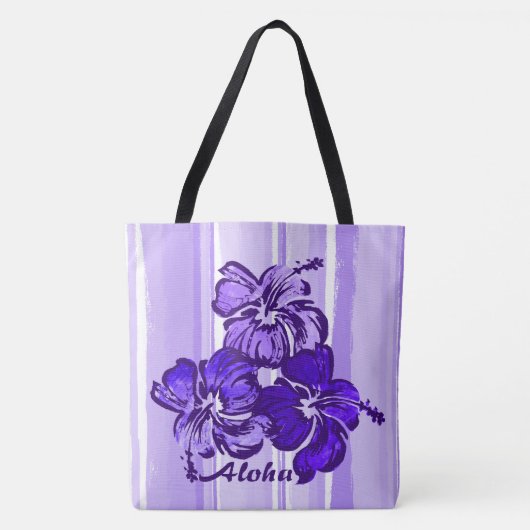 Hibiskus Hawaiian Reversible Beach Bag Tasche (Vorderseite)