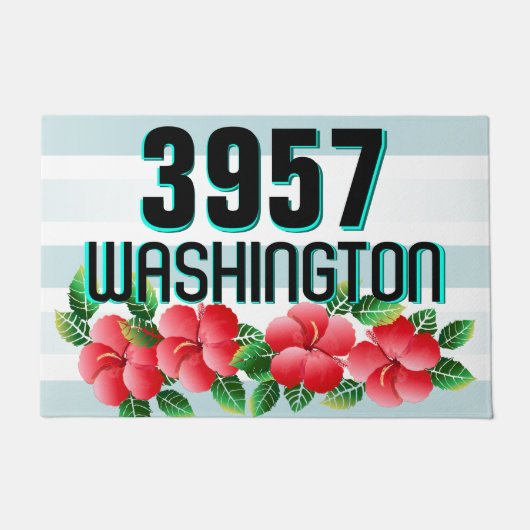 Hibiskus Hawaiian Tropical Address Fußmatte (Vorderseite)