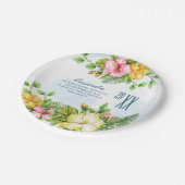 Hibiskus Hawaiian Tropical Floral Abschluss Pappteller (Schrägansicht)