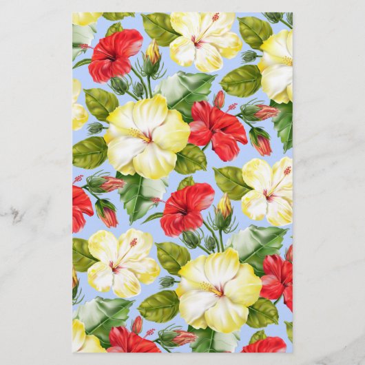 Hibiskus Hawaiian Tropical Floral Briefpapier (Rückseite)
