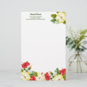 Hibiskus Hawaiian Tropical Floral Briefpapier (Stehend Vorderseite)