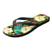 Hibiskus Hawaiian Tropical Floral | PERSONALISIERT Badesandalen (Schrägansicht)