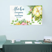 Hibiskus Hawaiian Tropical Floral Wedding Hintergr Banner (Messeveranstaltung)