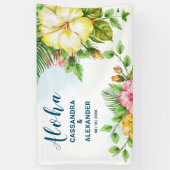 Hibiskus Hawaiian Tropical Floral Wedding Hintergr Banner (Vertikal)
