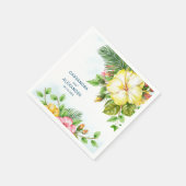 Hibiskus Hawaiian Tropical Floral Wedding Serviette (Ecke)