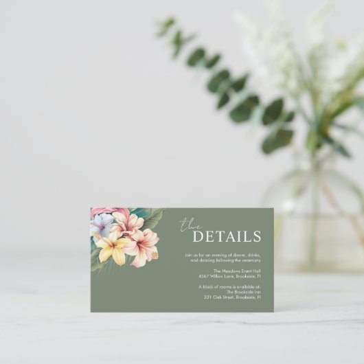 Hibiskus-Hochzeit in Urlaubsort-Abschlusskarte Begleitkarte (Stehend Vorderseite)