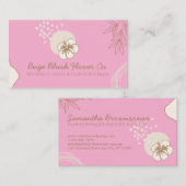 Hibiskus Hochzeitkalligrafie Blume rosa Rosa Visitenkarte (Vorne/Hinten)