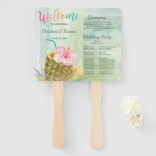 Hibiskus-Hochzeitsfeier für Ananas Fächer (Vorne und Hinten)