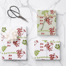 Hibiskus Honu Mele Kalikimaka Gift Wrap