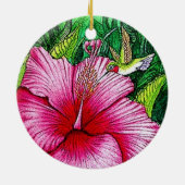 Hibiskus Hummingbird Keramik Ornament (Hinten)