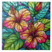 Hibiskus im Stile von Hartglas Fliese (Vorderseite)