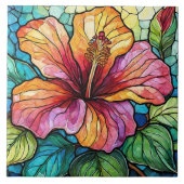 Hibiskus im Stile von Hartglas Fliese (Vorderseite)