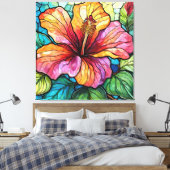 Hibiskus im Stile von Hartglas Leinwanddruck (Insitu (Schlafzimmer))