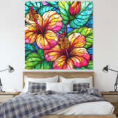 Hibiskus im Stile von Hartglas Leinwanddruck (Insitu (Schlafzimmer))