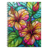 Hibiskus im Stile von Hartglas Notizblock (Vorderseite)