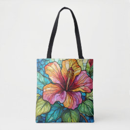 Hibiskus im Stile von Hartglas Tasche