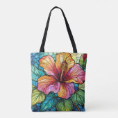 Hibiskus im Stile von Hartglas Tasche (Rückseite)