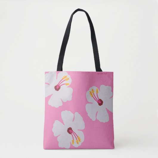 Hibiskus in der Pink Dog Tote Tasche (Vorderseite)