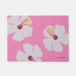 Hibiskus in der rosa Hundefutter Fußmatte