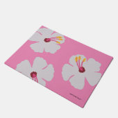 Hibiskus in der rosa Hundefutter Fußmatte (Schrägansicht)