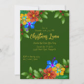 Hibiskus in Holly Christmas Office Party Einladung (Vorderseite)