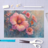 Hibiskus in rustikaler Umgebung Wasserfarbe Seidenpapier (Handwerk)