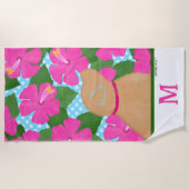 Hibiskus Insel Gelber Hund Strandtuch (Vorderseite)