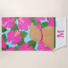 Hibiskus Insel Gelber Hund Strandtuch