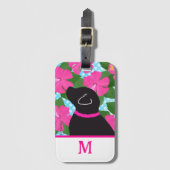 Hibiskus Island Black Dog Gepäckmarke Gepäckanhänger (Vorderseite Vertikal)