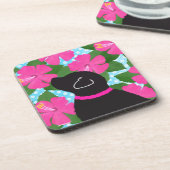 Hibiskus Island Black Dog Untersetzer Set (Linke Seite)