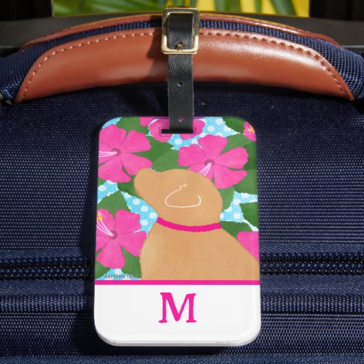 Hibiskus Island Yellow Dog Gepäckmarke Gepäckanhänger (Vorderseite Insitu 2)