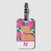 Hibiskus Island Yellow Dog Gepäckmarke Gepäckanhänger (Vorderseite Vertikal)