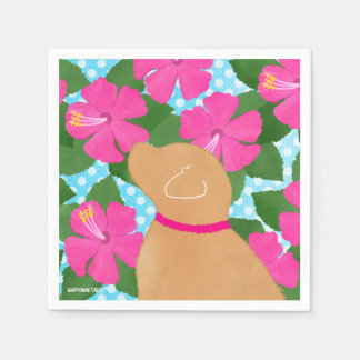Hibiskus Island Yellow Dog Paper Napkins Serviette