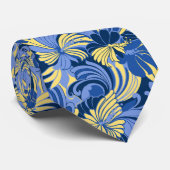 Hibiskus Jungle Floral Hawaiian zweiseitig bedruck Krawatte (Gerollt)