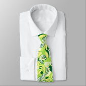 Hibiskus Jungle Floral Hawaiian zweiseitig bedruck Krawatte (Gebunden)