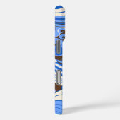 Hibiskus Jungle Hawaiian Blue und Brown Case-Mate iPhone Hülle (Rückseite / Rechts)