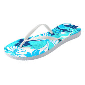 Hibiskus Jungle Hawaiian Tropical Floral Badesandalen (Schrägansicht)